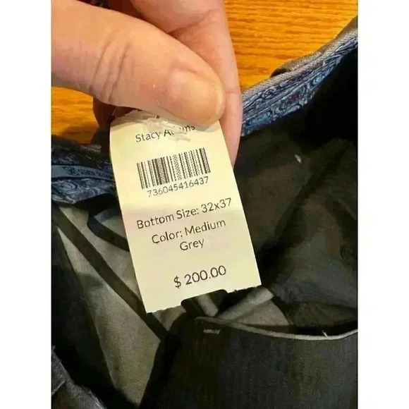 Stacy Adams Medium Mens Grey Dress Pants Size 32x37 - Picture 3 of 4